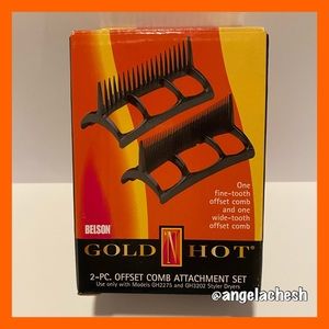 💇🏼‍♀️ Gold N Hot 2-PC Offset Comb & Brush Attachment Set